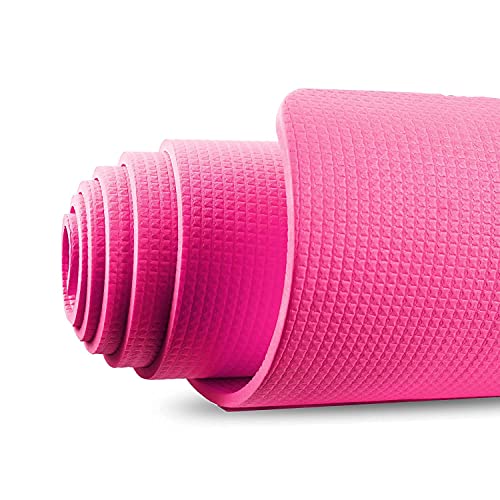 Image of Yoga Mats For Women and Men Exercise For Home Workout Gym Anti Slip EVA Material Yoga Mat 4Mm For Kids Gym Mats (Pink, 4 mm)