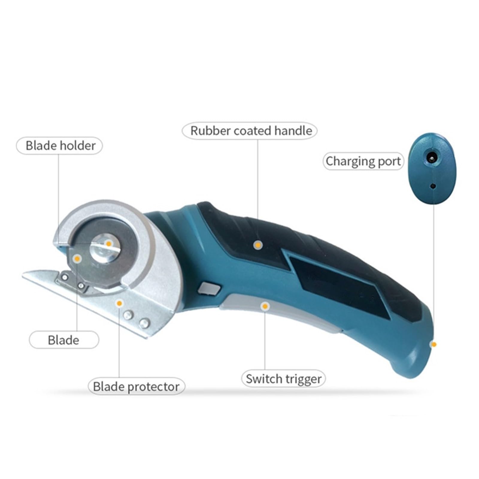 Tijeras Eléctricas Recargables Inalámbricas Cortadoras For Cartón, Cuero, Tela, Álbumes De Recortes, Alfombras, Rotativas Corte suave(Blue)