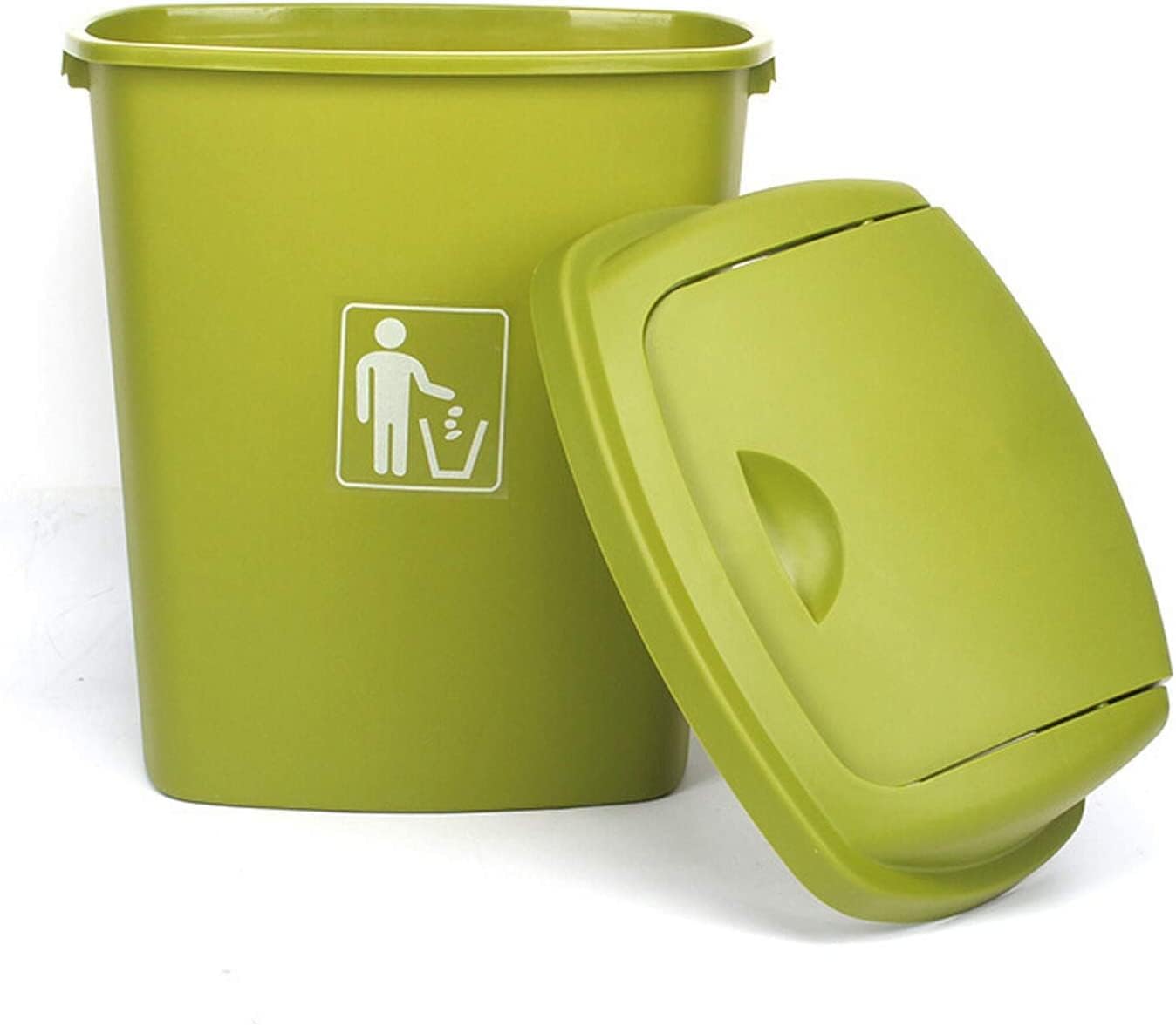 Poubelles extérieures Poubelle grande capacité intérieure/extérieure avec couvercle basculant Poubelle en plastique pour cuisine maison jardin Grande capacité