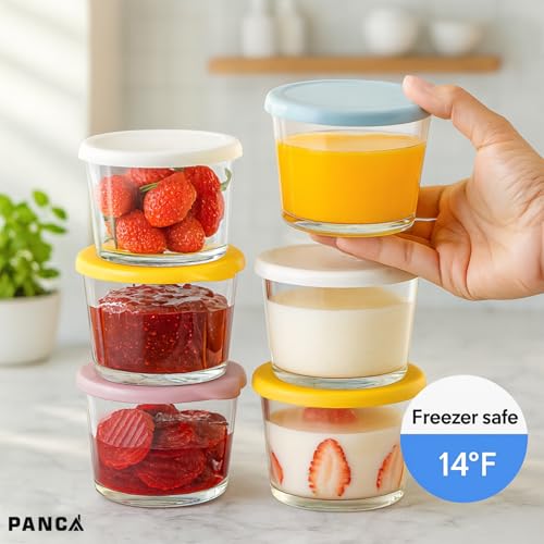 Image of PANCA Fridge Storage Containers Leak Proof Glass Jars With Lid Kitchen Storage box glass containers for Kitchen Microwave Safe Bowl Set (4)