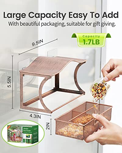 image for Window Bird Feeder, Desgully Durable Metal Window Bird Feeder, Window 