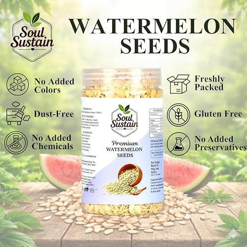 Image of Watermelon Seeds Raw Superfood (420 GM) - Plant Protein Boost, Rich in Fiber & Healthy Fats, Heart & Bone Support, Snack or Recipe Toppers, Smoothies, Salads, Baking, Nutritious Seeds for Daily Use