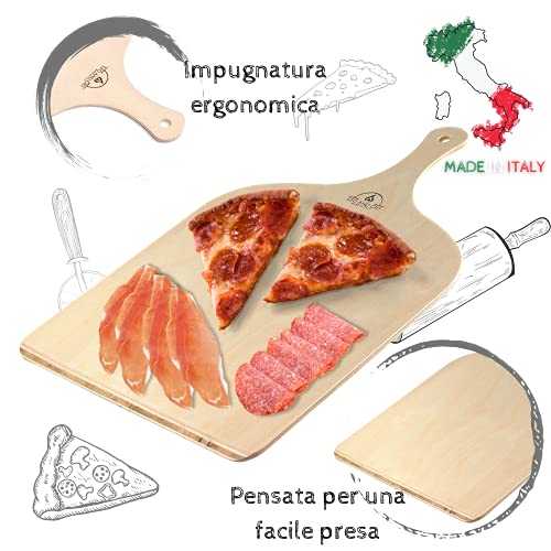 LEO AND GIO Pizzaschep voor oven, accessoires voor keuken, hout, pizza, gebak, brood, romana, snijplank - Image 4