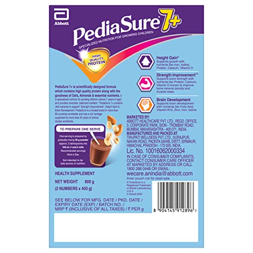 Image of Pediasure Health and Nutrition Drink Powder 1kg, Vanilla Delight Flavour & Pediasure 7+ Specialized Nutrition Drink Powder for Growing Children Chocolate Flavour 800 gm Value Pack