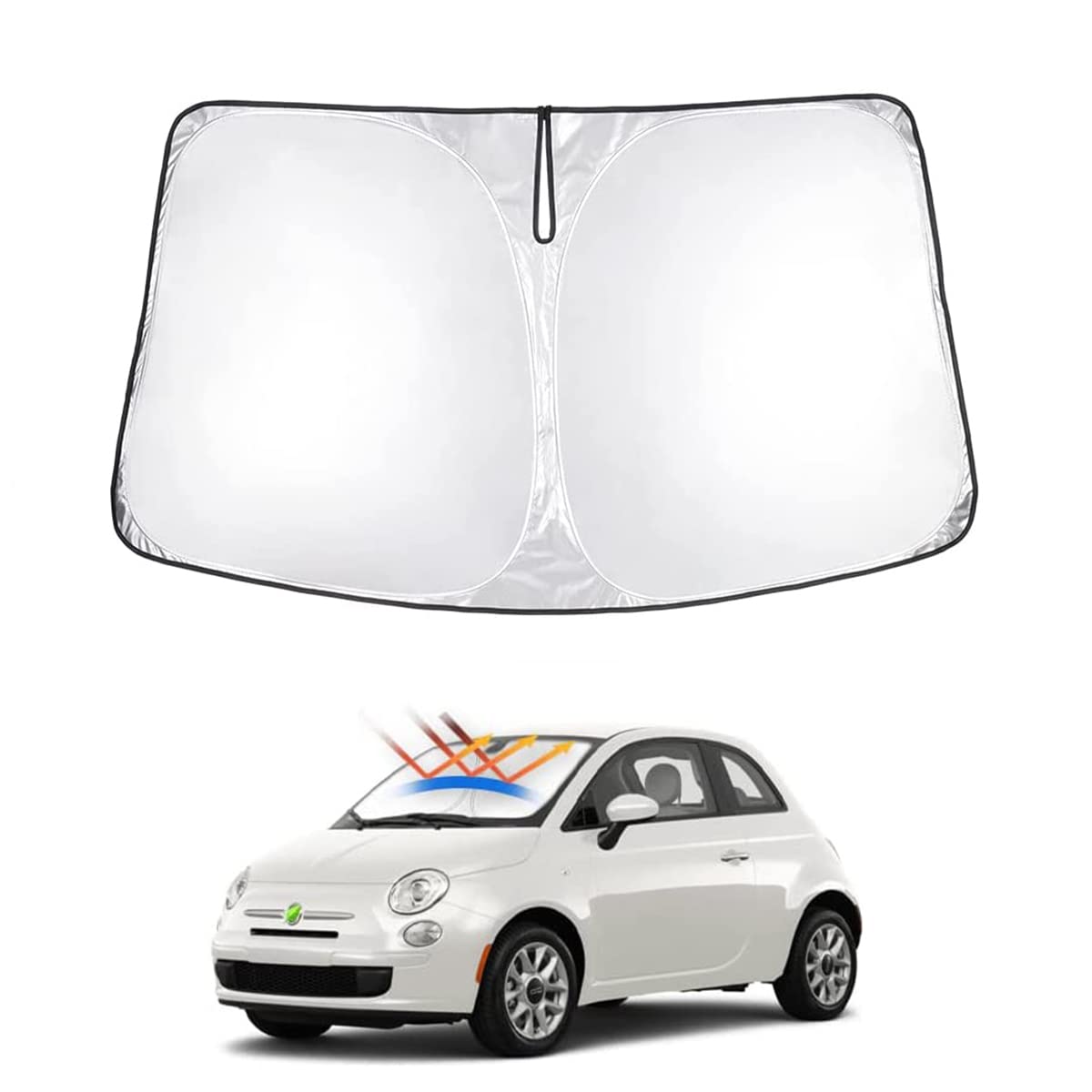 Pare-Soleil GPS Fiat 500 2016-2024 - Protection Écran Navigation Anti-Reflets Accessoire Voiture