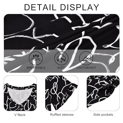 Image of RITERA Plus Size Dresses for Curvy Women Summer Spring Womens Dress V Neck Short Sleeve Casual Dress with Pockets XL-5XL