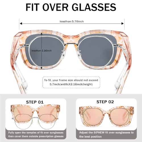 Image of SIPHEW Fit Over Glasses for Women&Men - Mirrored Sunglasses Polarized