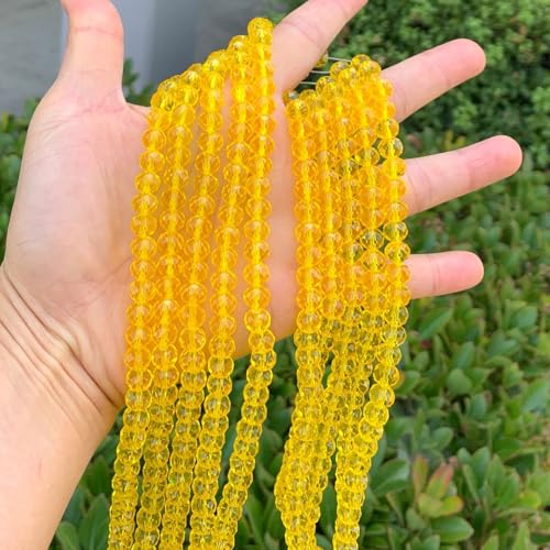 Image of 140pcs Czech Faceted Rondelle Crystal Glass Beads 8mm Bulk Light Topaz