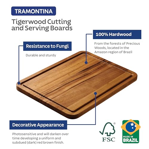 Set de 3 tablas de cortar Tramontina de madera tigre miniatura 4
