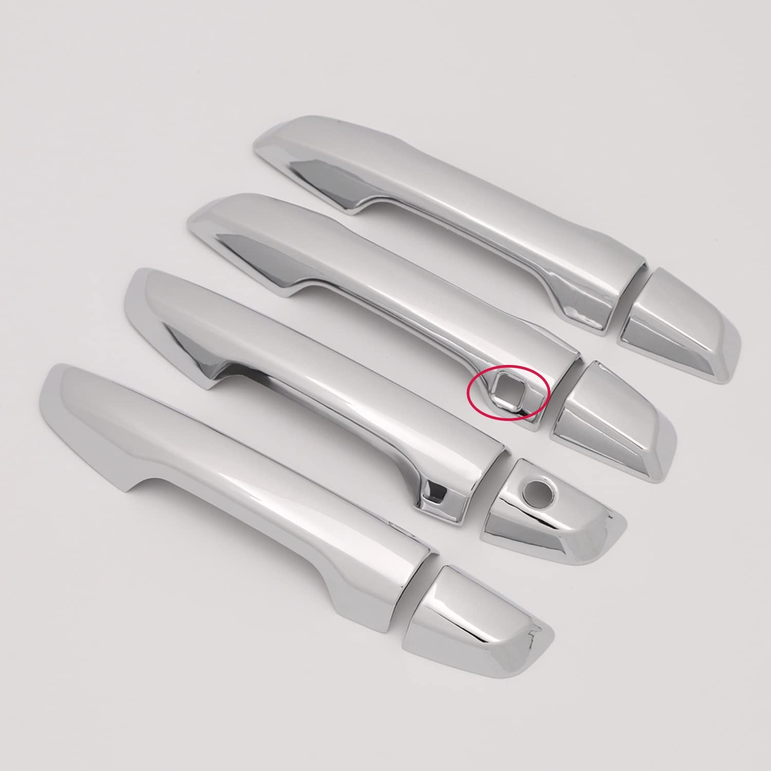 Rinkteea One Color Exterior Car Door Handle For Cr-V Crv 2017-2021 Carbon Fiber Chrome Car Door Handle Covers Trim Overlay Styling Auto Accessories(Silver 2 Sensors)