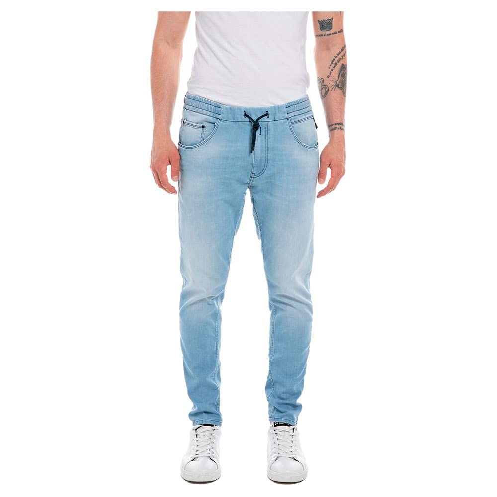 REPLAY Herren Jeans Milano mit Power Stretch, Light Blue 010 (Blau), 27W / 30L