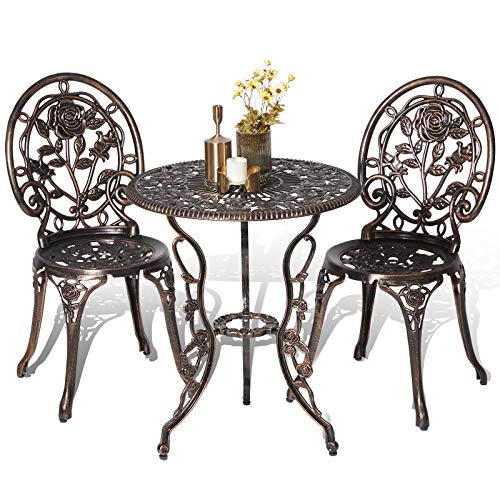 HOMEFUN Bistro Table and Chairs Set of 2 Outdoor...