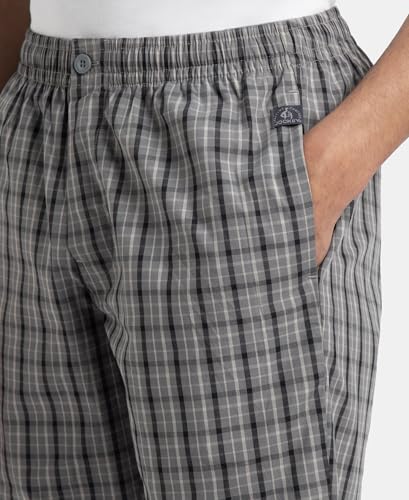 Image of Jockey 9005 Men's Super Combed Mercerized Cotton Woven Fabric Regular Fit Printed Bermuda with Side Pockets