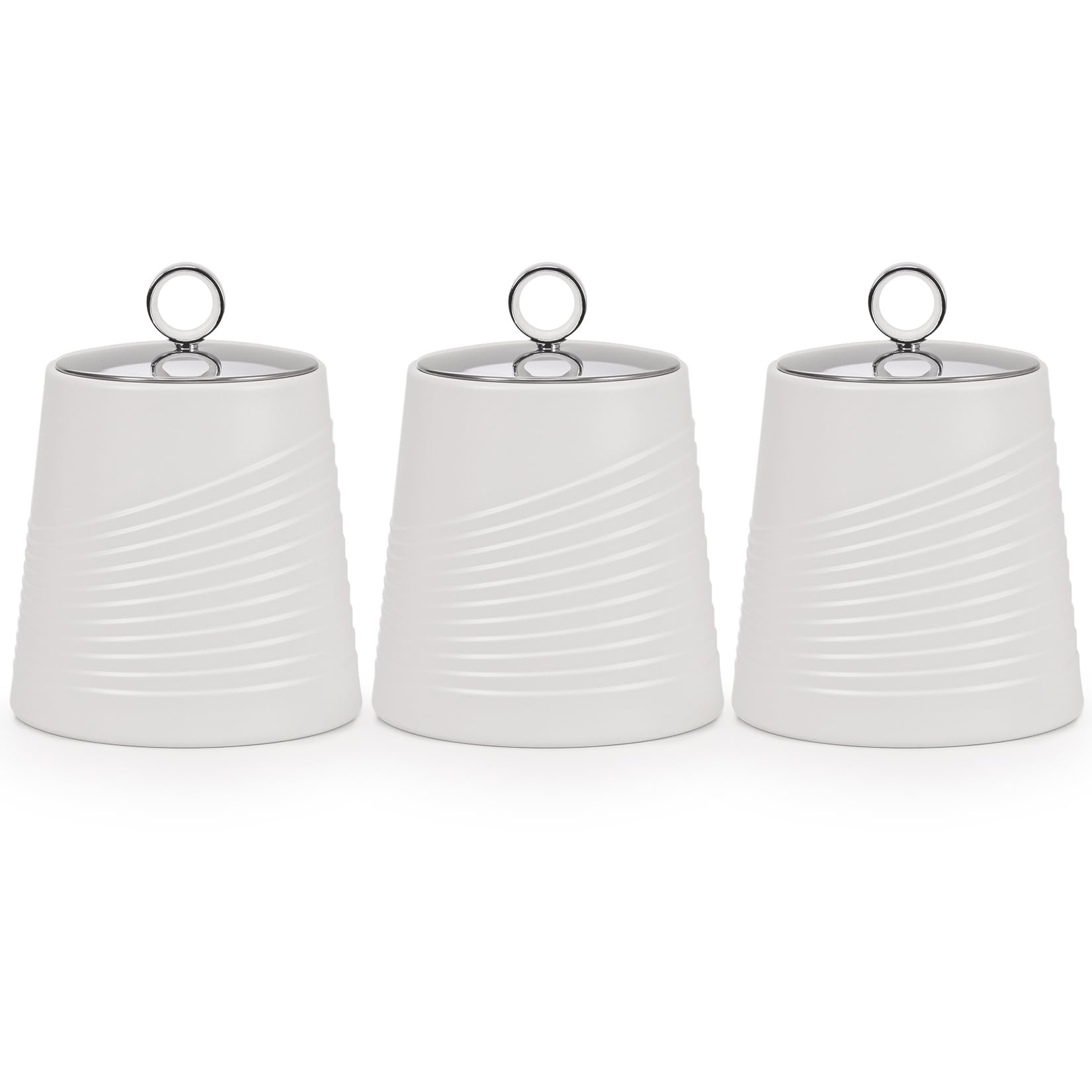 EHC Tea Sugar Coffee Canisters Set, Kitchen Storage Jars with Lids Airtight, Containers Canisters Jars Set of 3, White — image 1