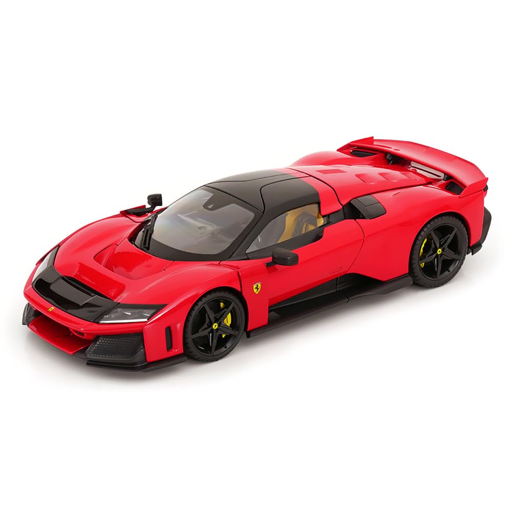 Bburago "Signature Edition Ferrari F80, rot - Supercar Modellauto 1:18 Die-Cast Originalgetreues Sammlerauto Spielzeugauto mit beweglichen Türen, Motorhaube & Kofferraum ab 14 (18-16917)