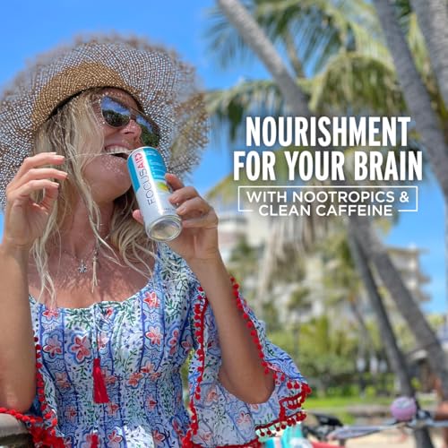 Image of FOCUSAID Energy Blend, Brain Boosting Nootropics Drink, Alpha-GPC, GABA, B-Complex, Yerba Mate, Green Tea, 100% Clean, 100mg Natural Caffeine, 12-oz. can, 12 Pack