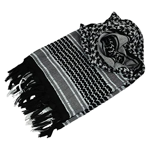 Image of Luxns Military Shemagh Tactical Desert Scarf / 100% Cotton Keffiyeh Scarf Wrap for Men And Women
