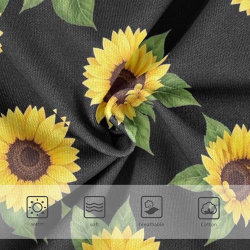 Yellow Sunflower Black Toddler Underwear, Panties for Girls, 2T–8 Years3