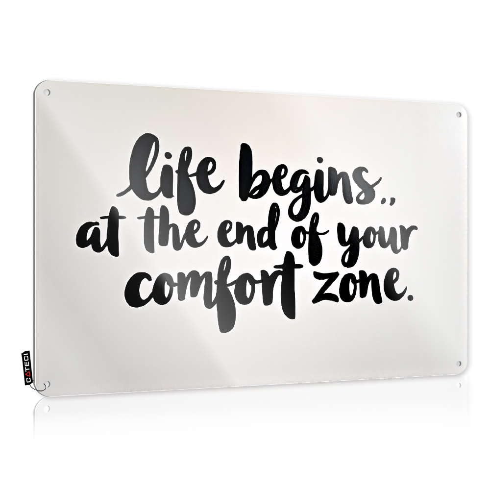 Sujd Women's Colour Mexican Decor Tinplate Sign Wall For Office Metal Tin : Hanging Round Western Living Room | Life Begins At The End Of Your Comfort Zone.