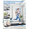 MJWW Walking pad, 6% Manual Incline Under Desk Treadmills, 300 LBS Walking pad treamill, 3 in 1 Treadmills for Home & Office, Portable treamill with LED Display