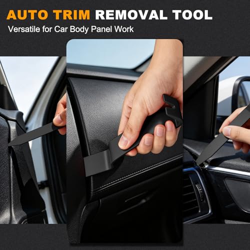 Image of 14PCS Auto Trim Removal Tool kit, Car Clip Removal Tools Kit No Scratch Plastic Pry Tool Door Panel Rivet Pliers Tool Kit,Interior Fastener Puller Set for Vehicle Dash Radio Audio Installer Black