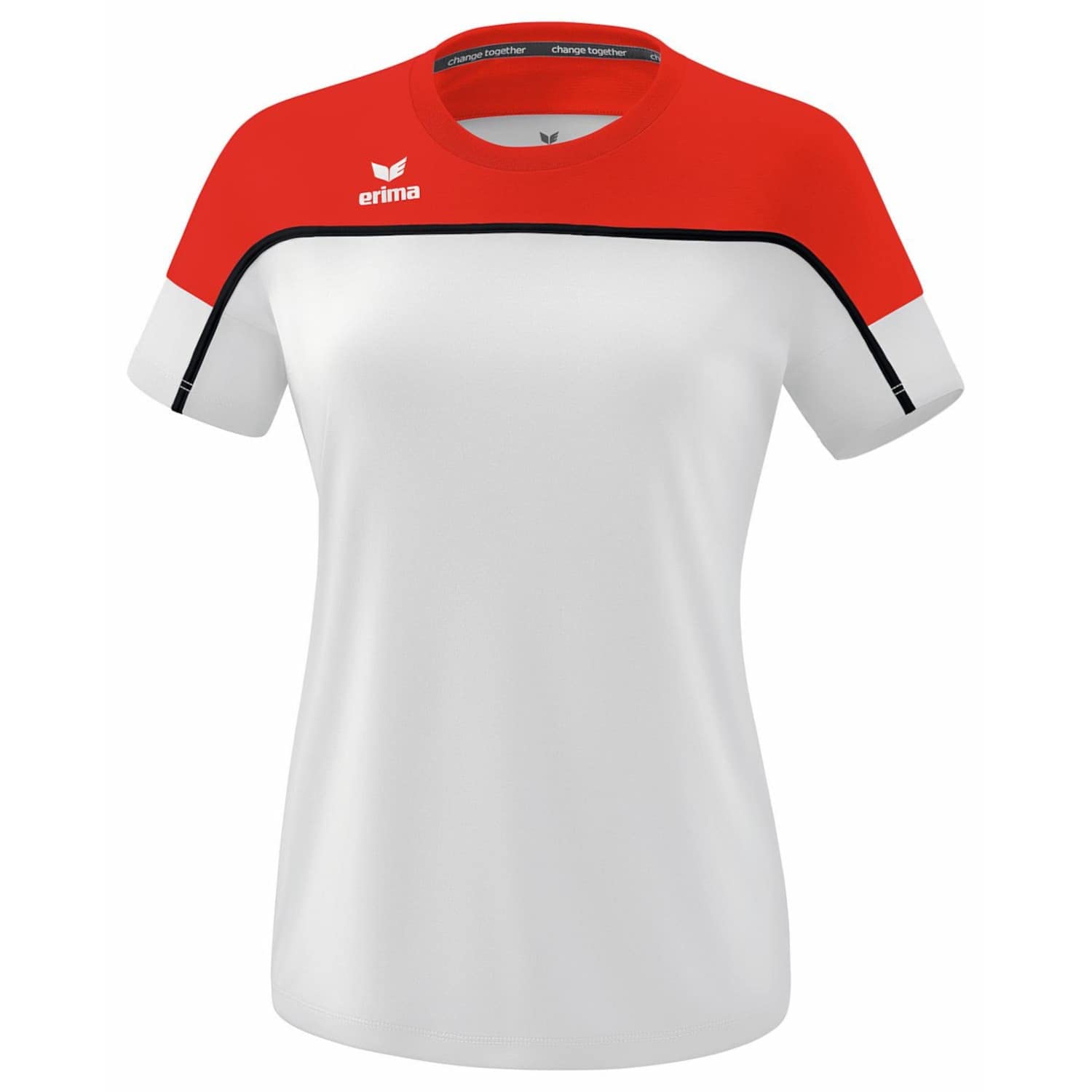 Erima Women's „Change Functional T-Shirt, White/red/Black, 34