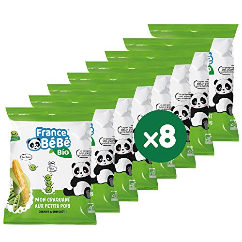 FRANCE BéBé BIO - Biscuit soufflé aux petits pois BIO - Vegan - Lot 8 sachets de 20g Cover
