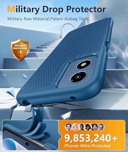 Image of FNTCASE for Motorola Moto G-Play-2024 Case: Dual Layer Protective Heavy Duty Cell Phone Cover Shockproof Rugged with Non Slip Textured Back - Military Protection Bumper Tough (Blue)