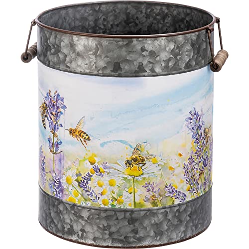 Primitives-by-Kathy-Watercolor-Lavender-Flowers-Bumblebees-Decorative-Bucket-Set Primitives by Kathy Watercolor Lavender Flowers Bumblebees Decorative Bucket Set