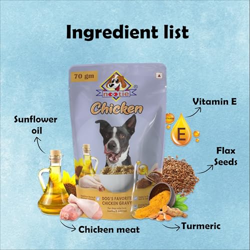 Image of Nootie Dog's Favorite Chicken Gravy-(70g) Natural Ingredients, Easy to Digest, Enhances Dog Food Gravy for Dogs, Dog Chicken Gravy, Wet Gravy for Dogs, Dog Food Topper (Pack of 3x70g)
