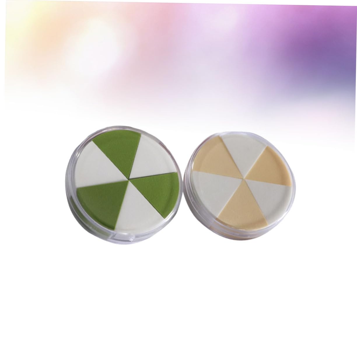 TOVINANNA Face Powder Puff Triangle Makeup Sponge Dry Wet 2 Pack Foundation Applicator Random Color