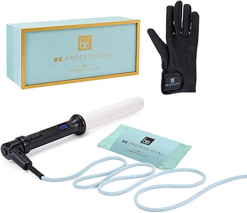 Rizador de pelo, Be. Varita rizadora de pelo de cerámica profesional de 1 pulgada con control de temperatura de 1 pulgada con pantalla LCD de 310  a
