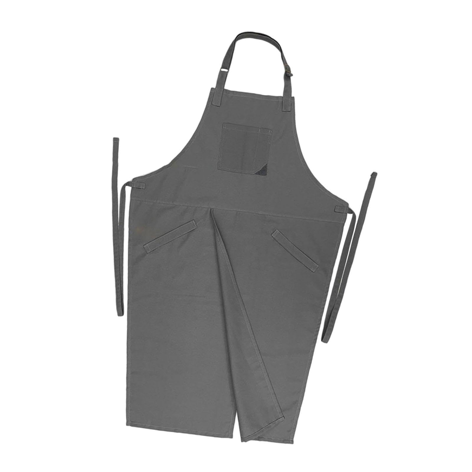 Tablier de Poterie à Jambes Fendues, Résistant à L'usure, Multifonctionnel et Portable pour Hommes et Femmes, Idéal pour La Cuisine, La Menuiserie, Gris