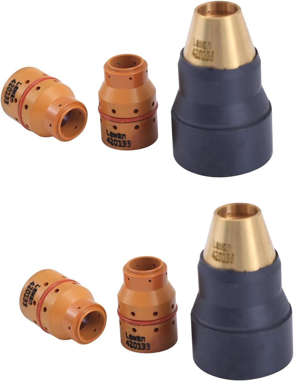 Lewan 2Pcs 420133 Swirl Ring & 1Pc 420135 Retaining Cap Fit for Hypertherm PMX 30 AIR Plasma Cutting Torch Consumable