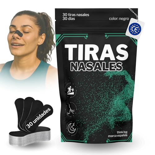 Think Byg - 30 Tiras Nasales Deportivas Negras - Adhesión Firme Y Resistente Al Sudor - Mejora La Respiración Y El Rendimiento - Antironquidos - Pack Para 30 Días Think Byg - 30 Tiras Nasales Deportivas Negras - Adhesión Firme Y Resistente Al Sudor - Mejora La Respiración Y El Rendimiento - Antironquidos - Pack Para 30 Días
