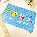 MORIPiLO ポケモン 膝掛け ブランケット (ピカチュウ パルデア 柔らかフランネル) 可愛い あったか グッズ 毛布 夏 冬 冷房対策 70x100cm ブルー ポケットモンスター キャラクター まくらのモリシタ