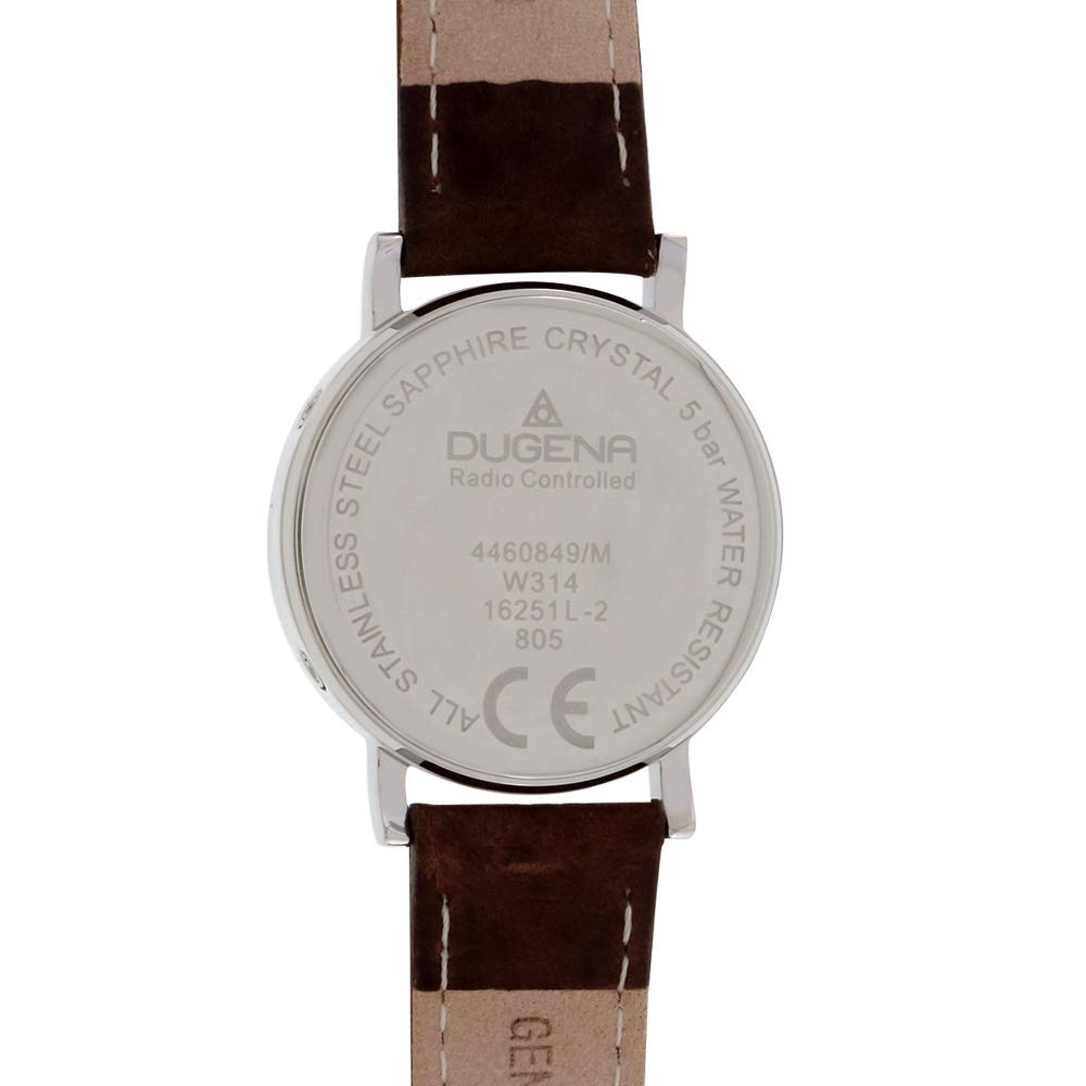 Dugena Damen Funk-Armbanduhr, Saphirglas, Lederarmband, Mondo Funk