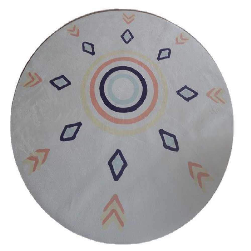 Tapis de yoga rond antidérapant caoutchouc gris 70cm pour méditation et pilates