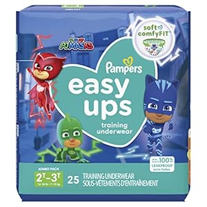 Pampers Easy Ups Training Underwear Boys, 2T-3T Size 4 Diapers, 25 Count (Packaging & Prints May Vary)