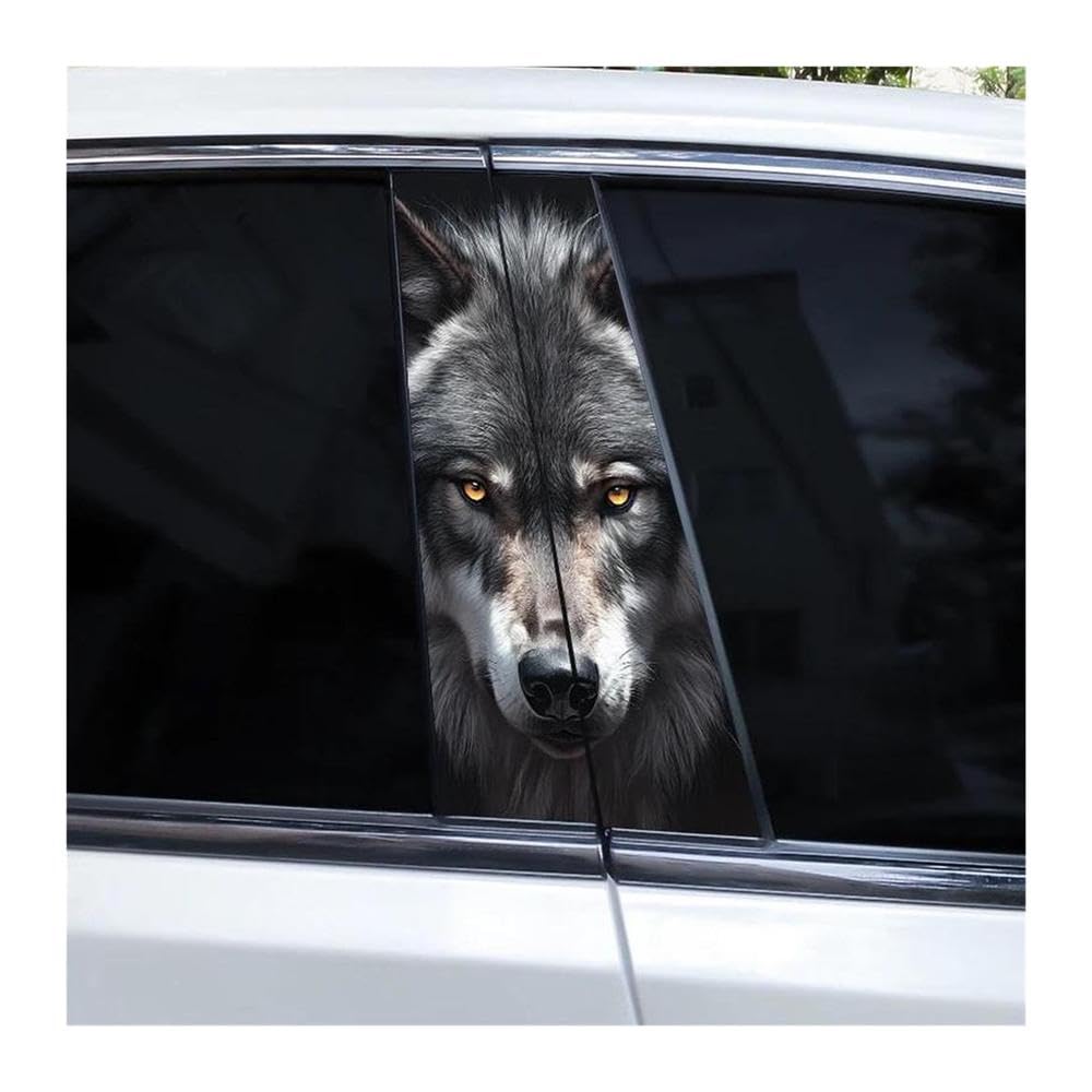 Body Parts 2pcs Wolf Eyes Animal Car B-Pillar Waterproof Sticker Covering Scratched(J)
