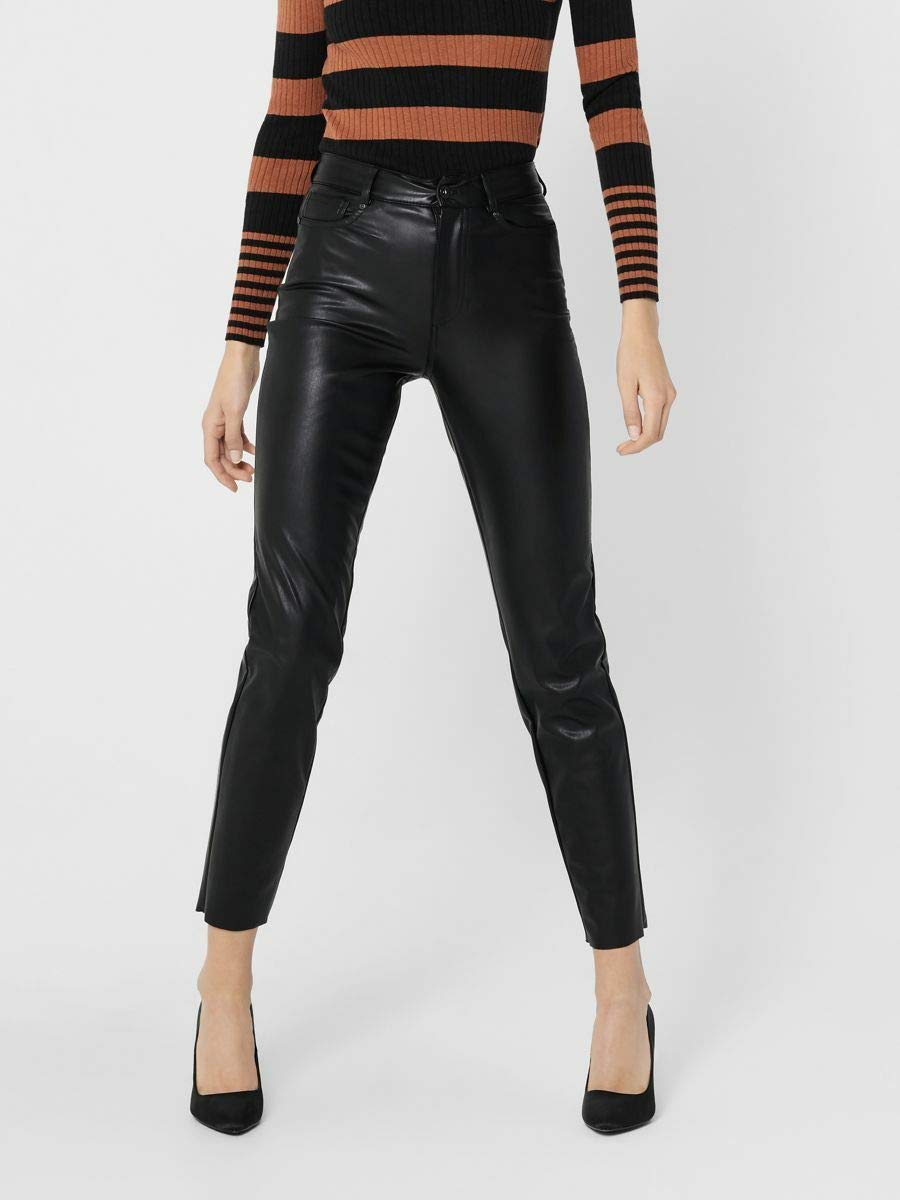 ONLY Onlemily Hw St Ank Faux Leather Pnt Noos - Spodnie Kobiety