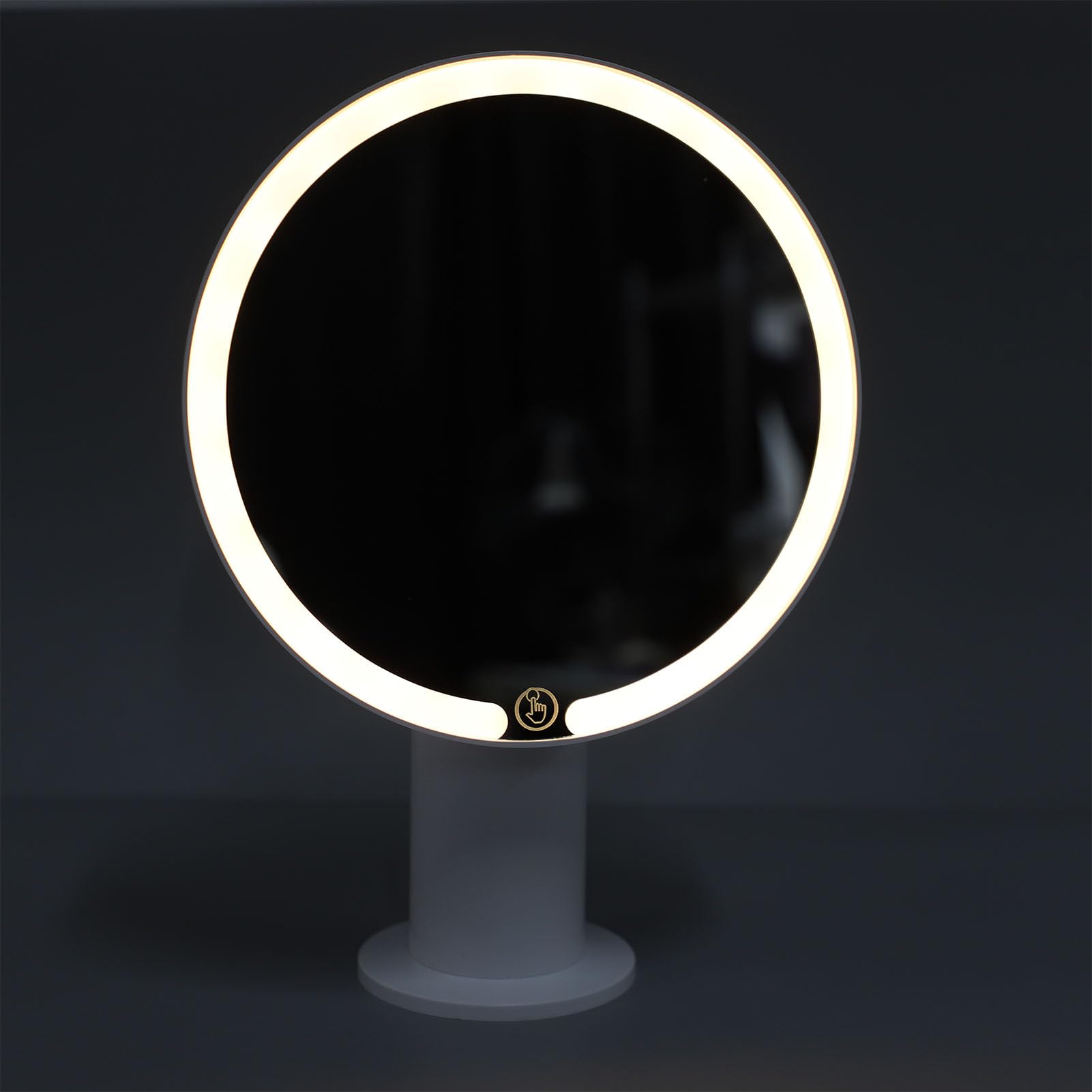 Tyenaza Specchio per trucco illuminato, altezza regolabile Ricarica USB Specchio cosmetico LED dimmerabile a 3 colori con luce