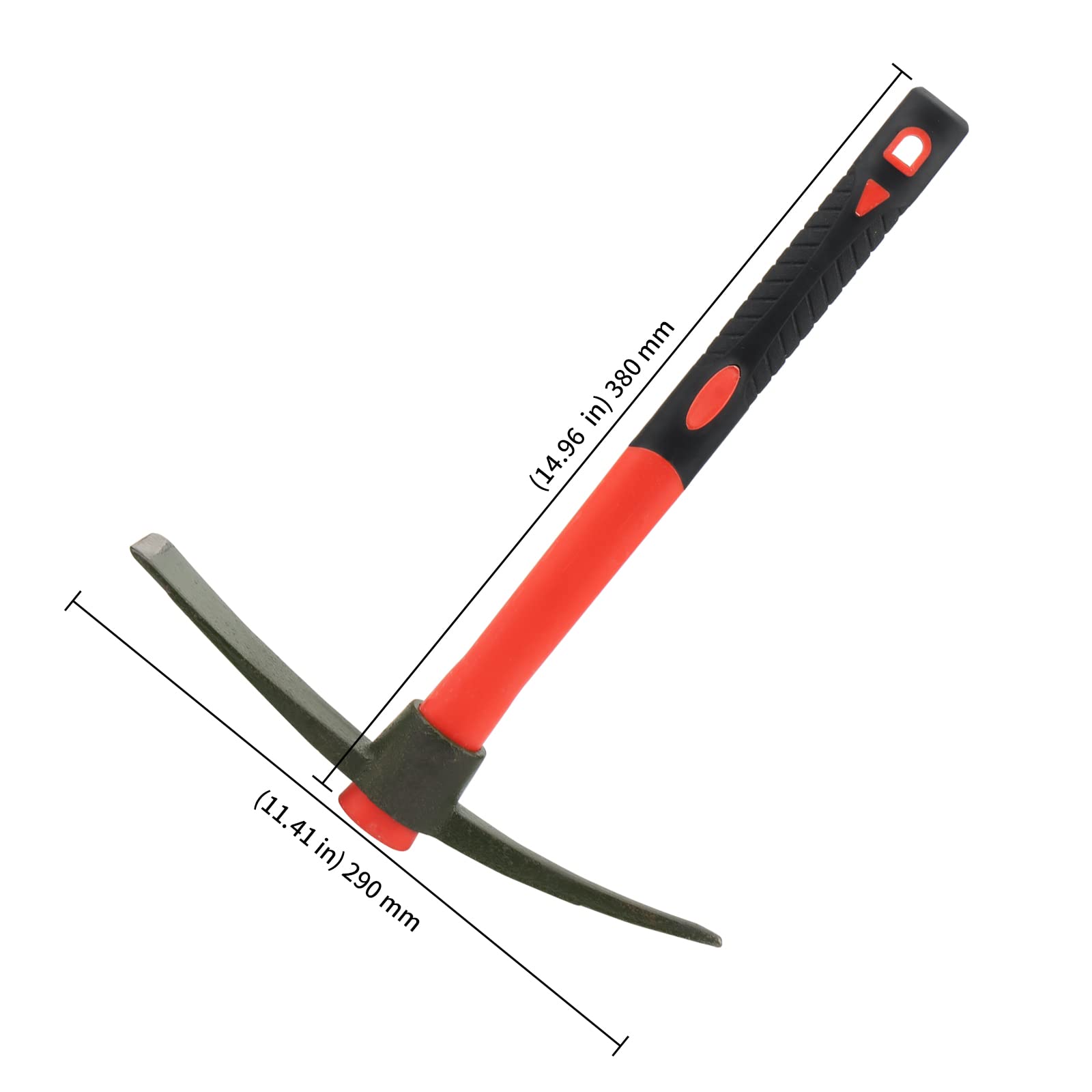 KEILEOHO Pioche de 38 x 29 cm avec poignée, pour jardinage, plantation et camping