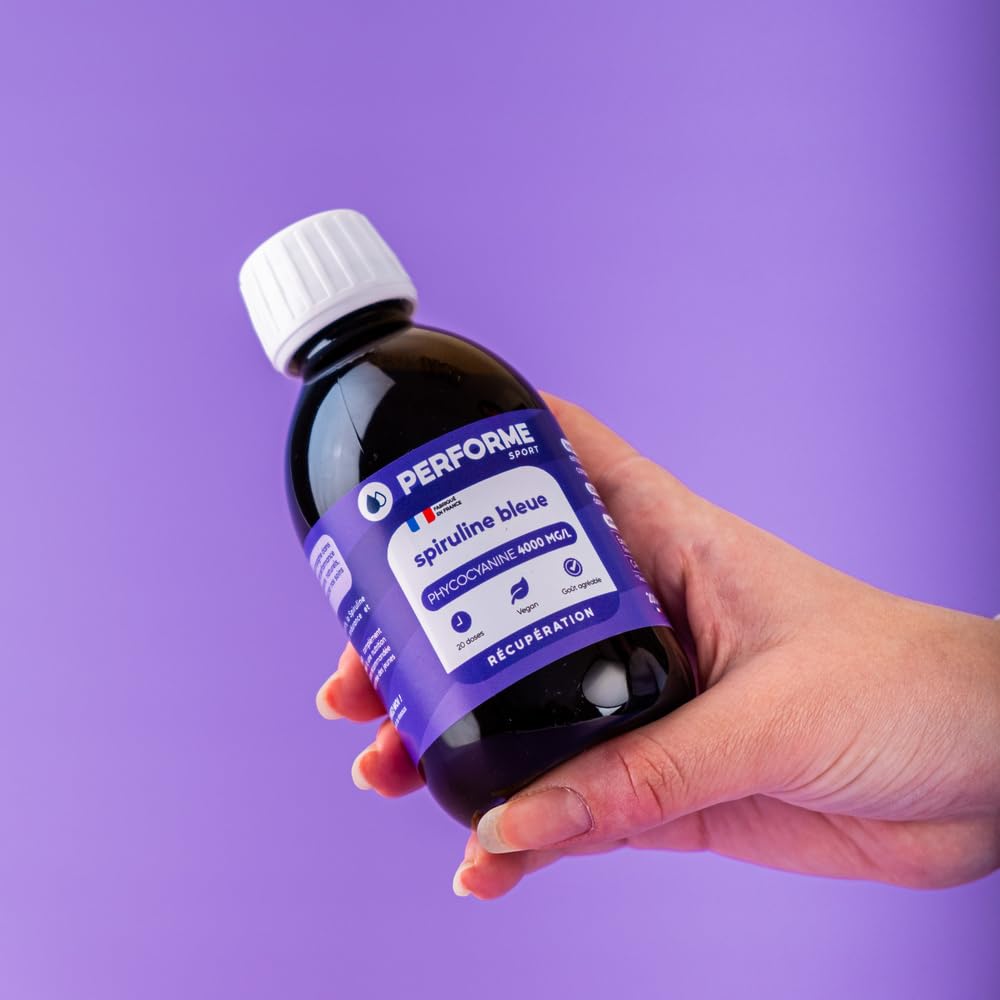 Spiruline Bleue 4000mg/l • Endurance & Récupération • Forte Concentration en Phycocyanine • 20 doses • Goût agréable • 100% Naturel • Made In France • Performe