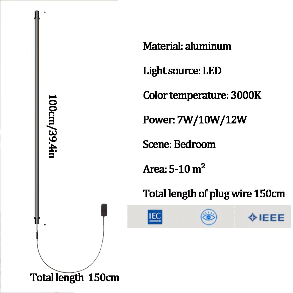 Lampa ścienna LED, 3000 K, mocowanie magnetyczne, czarne, nowoczesne oprawy ścienne, oświetlenie ścienne, do łazienki, sypialni, salonu, kuchni