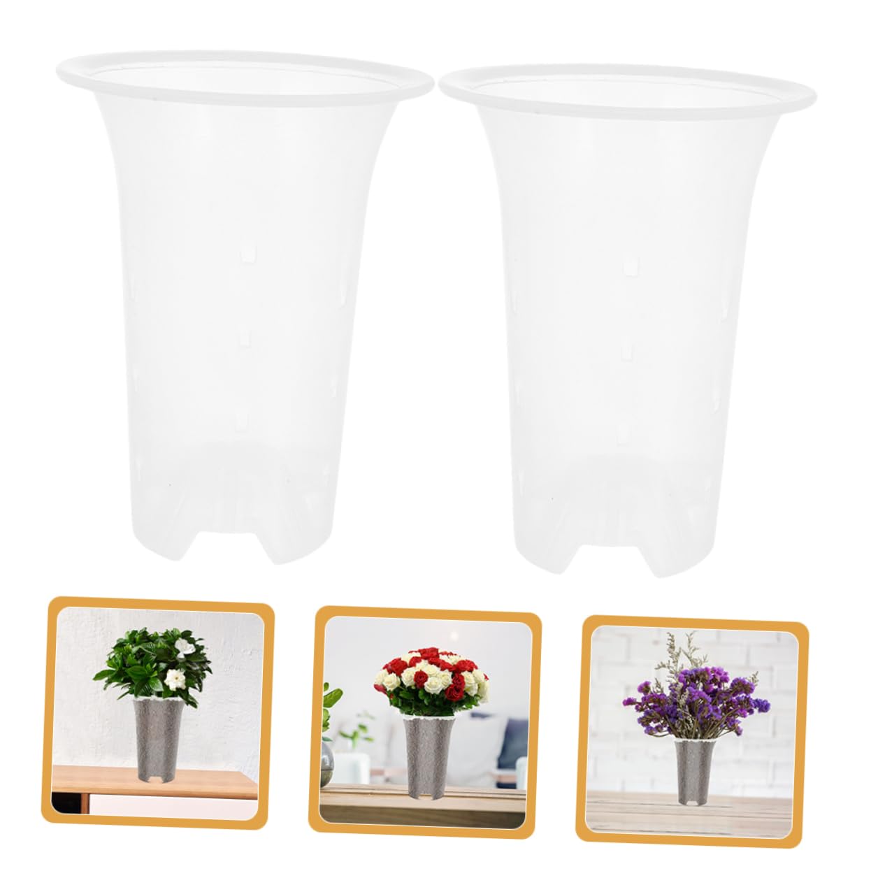 Toddmomy 8 Pièces Lot de Pots à Orchidées Transparent Plastique Pots de Fleurs Ventilés Drainage pour Orchideés Plantes Accessoires de Jardinage
