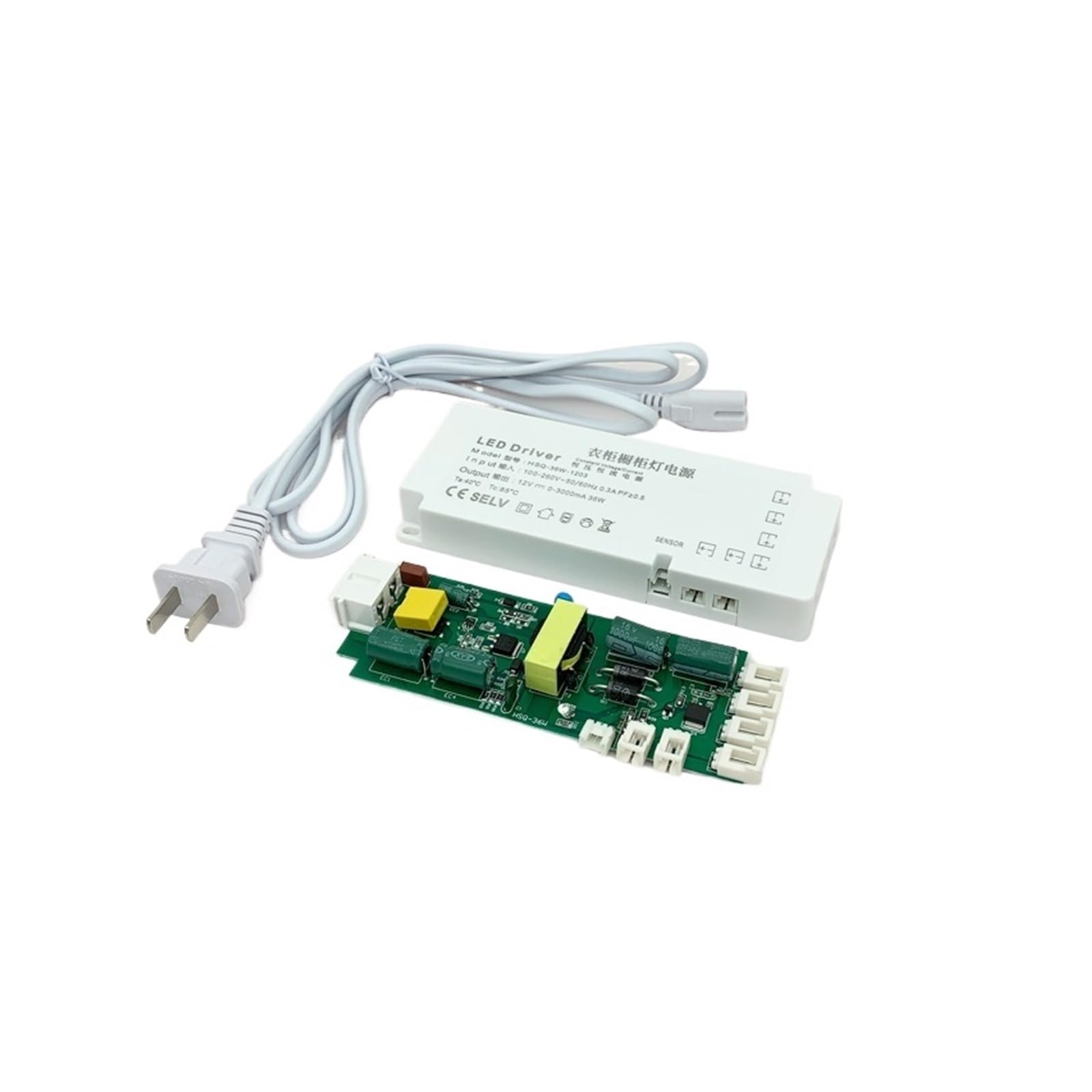 PWANUIGTE Wardrobe Cabinet Light Power Supply 12V Ultra-Thin Induction Port Showcase Wine Layer Linear Transformer(DC12V 36W 6 ports)