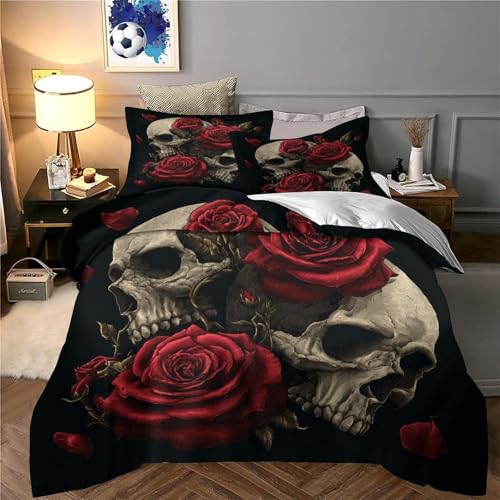 Linge de lit gothique ado parure microfibre douce pour chambre garçon