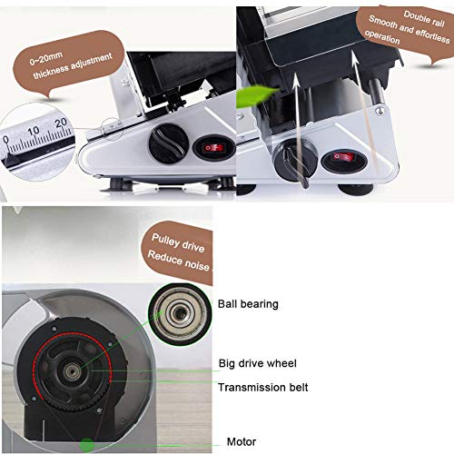 200W Household Electric Meat Slicer, 220v-240v Cutting Machine Semi Automatic Manual Bread Lamb Beef Vegetable Electric Deli Food Slicer - Image 5