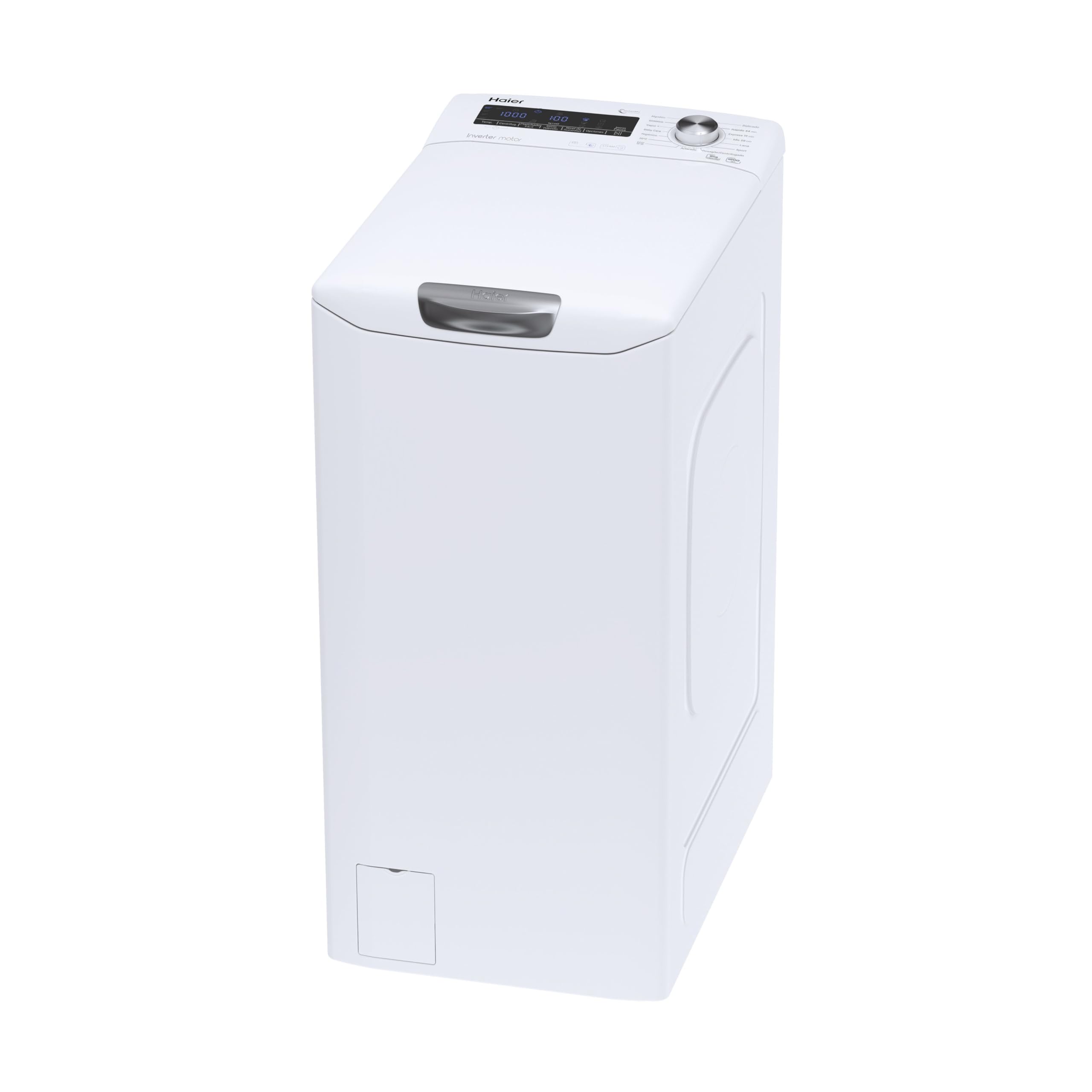 Haier RTXSG28TMC5/1-37 Lavadora carga superior 8KG, 5 Ciclos de Vapor, Motor Inverter, Tratamiento Antibacterias, 1200RPM, Fin Diferido, Apertura suave, Detector automático de KG, 16 programas, Blanco Etiqueta Energética